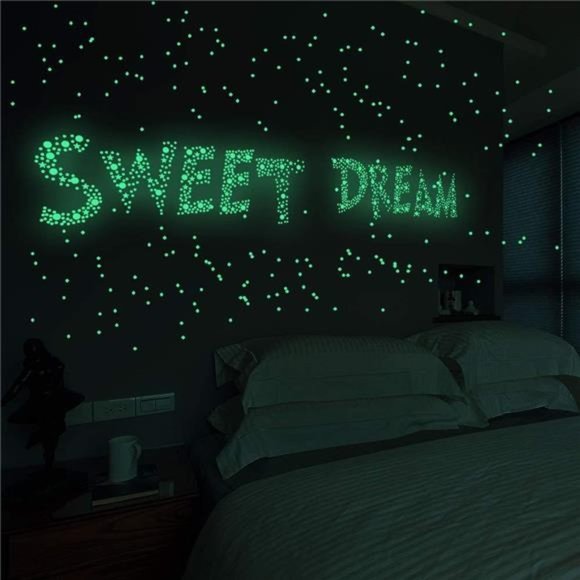Glow in The Dark Stars Decals Decor for Ceiling 633 Pcs Realistic 3D Stickers - Picture 6 of 7
